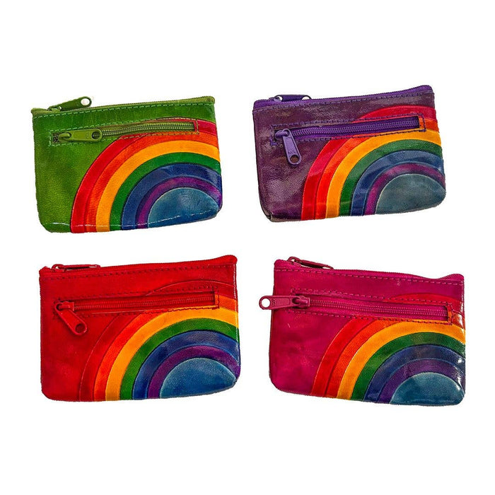 Rainbow Leather Coin Purse