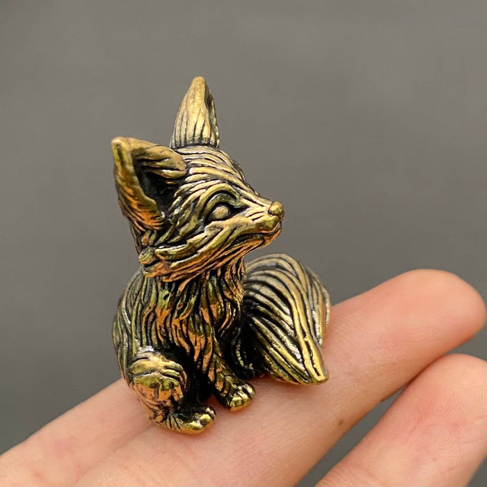 Brass Little Fox Desktop Decoration