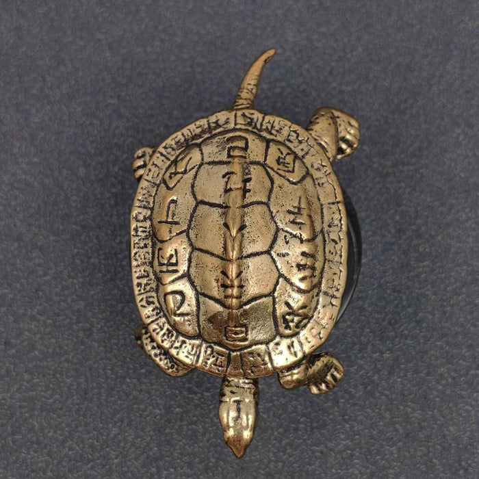 Brass Chinese Divination Style Turtle Desktop Decoration