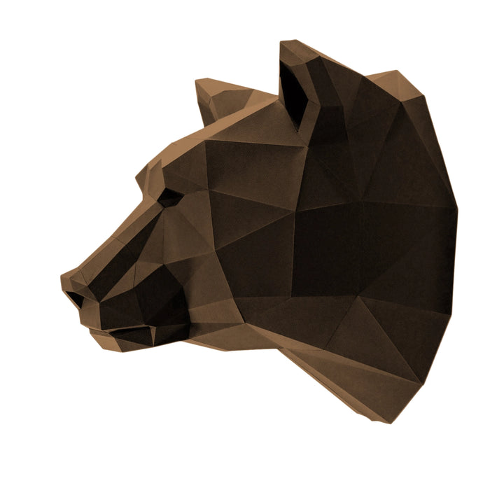 3D Papercraft Bear Head Wall Art Origami Decor