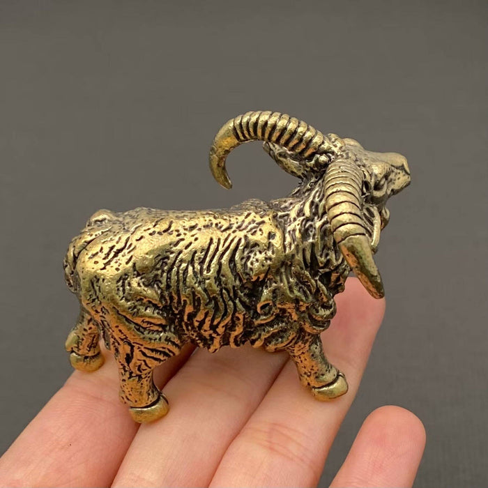 Brass Bighorn Sheep Desktop Decoration