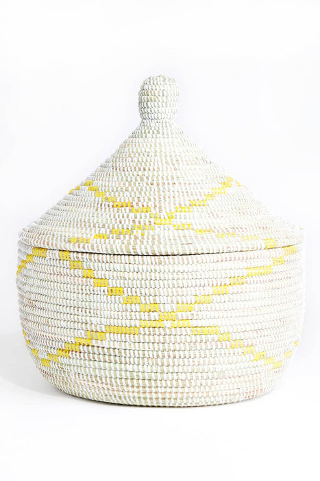 Yellow & White Garland Warming Basket
