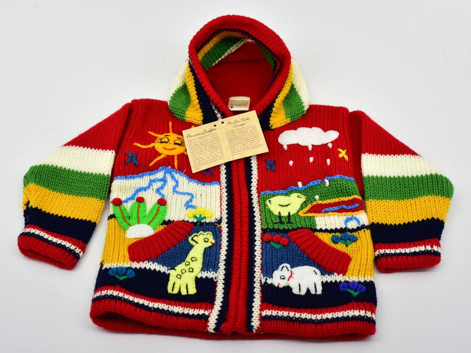 Children's Full Zip Applique Sweater Hoodie Jacket