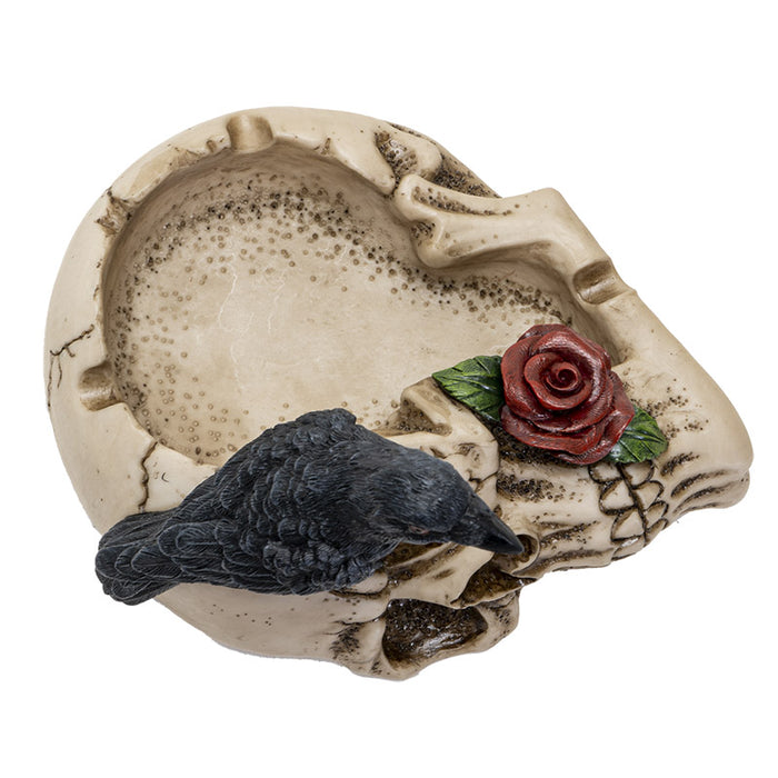 Raven on Skull Ashtray