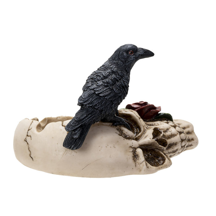 Raven on Skull Ashtray