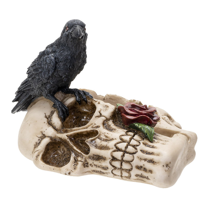 Raven on Skull Ashtray