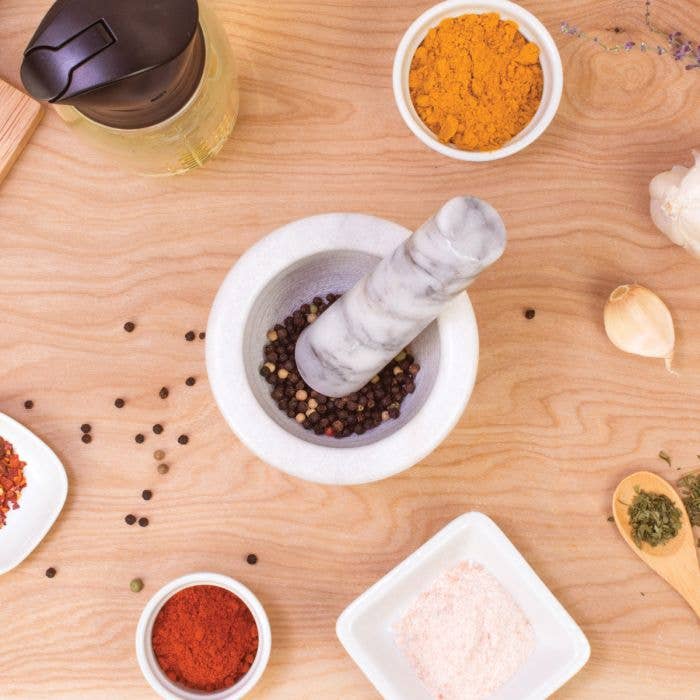 HIC Kitchen Mortar And Pestle Spice Herb Grinder