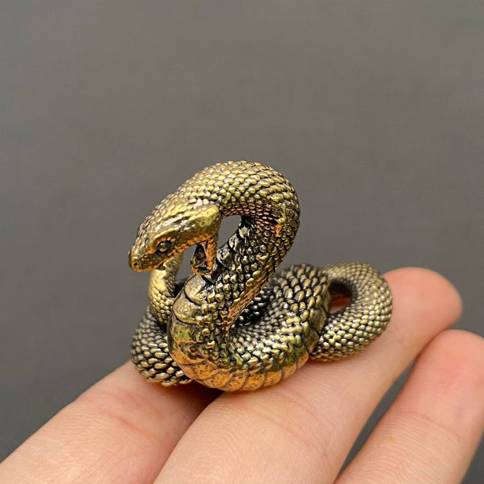 Brass Python Snake Desktop Decoration