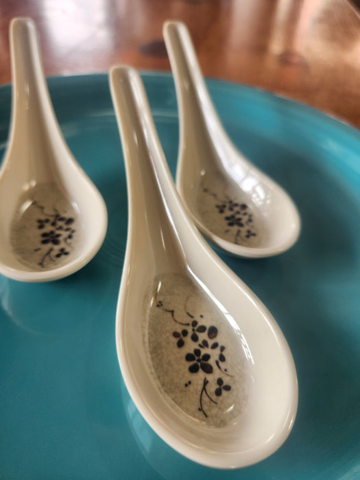 Melamine Soup Spoon, w/flowers