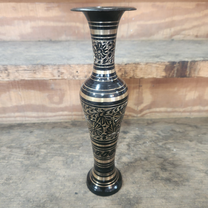 Vintage Persian Etched Brass Vase