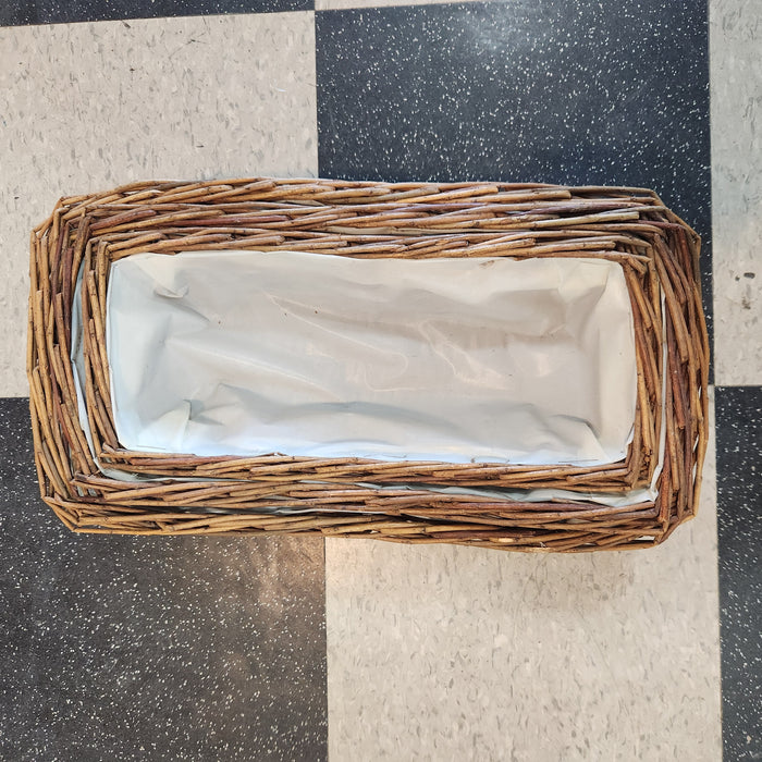 Rectangle Willow Basket w/Liner