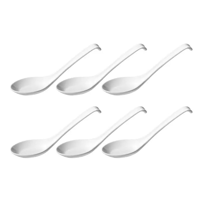 White Asian Soup Spoons set/6