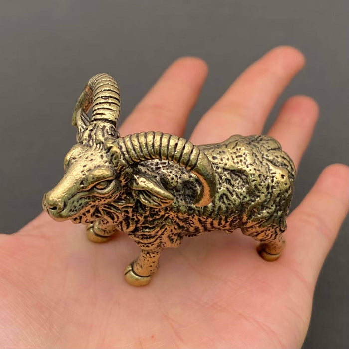 Brass Bighorn Sheep Desktop Decoration