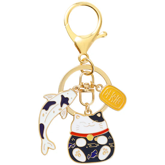 Lucky Cat Enamel Key Chain