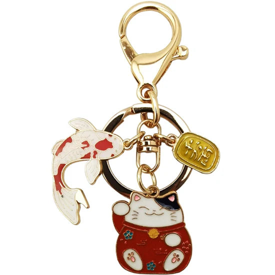 Lucky Cat Enamel Key Chain