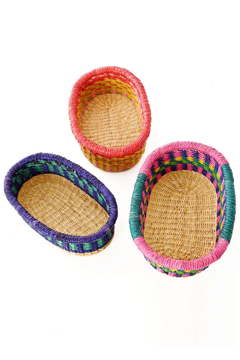 Assorted Colorful Bolga Bread Baskets