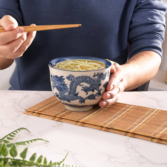 Blue Dragon Design 18oz 5.25"D Bowl With Chopsticks Set