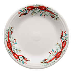 Holly Berry Christmas Garland 10 1/2 Inch Dinner Plate