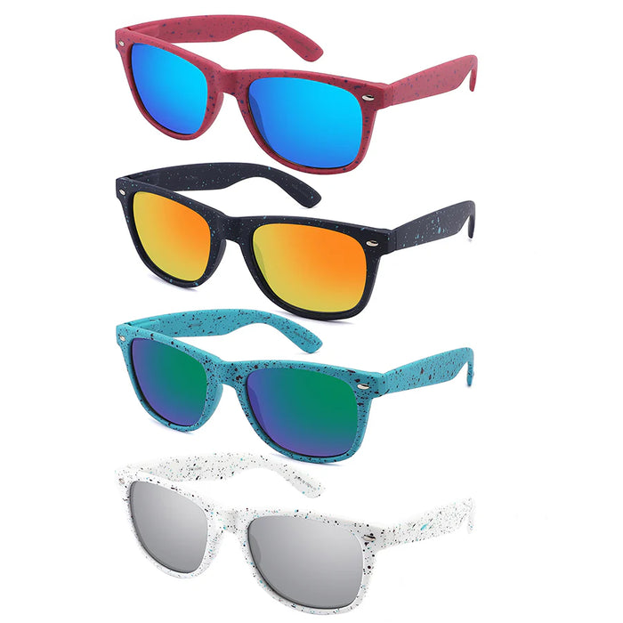 Horned Rim Splatter Paint Unisex Sunglasses
