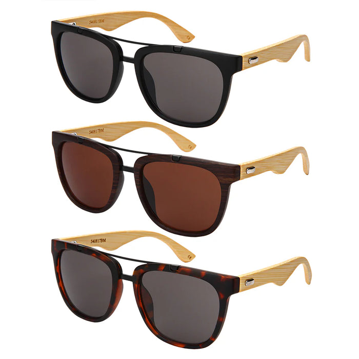 SQ Aviator Bamboo Unisex Sunglasses