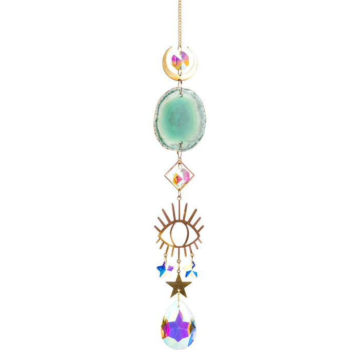 Evil Eye/Agate Crystal Suncatcher