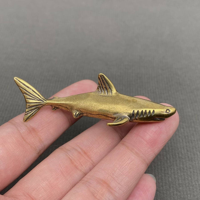 Brass Shark Desktop Decoration