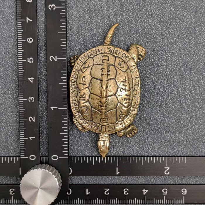 Brass Chinese Divination Style Turtle Desktop Decoration