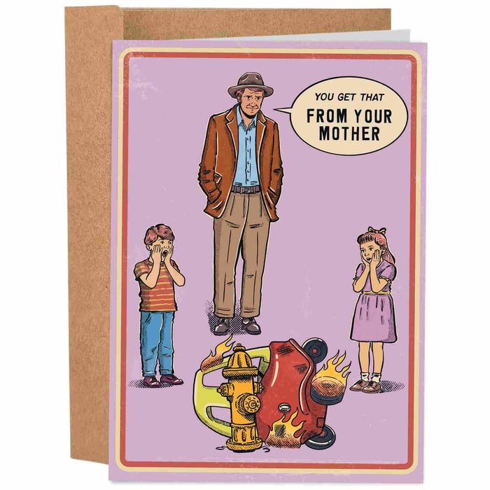 Car Accident Joke Mother | Vintage Funny Mother's Day Card