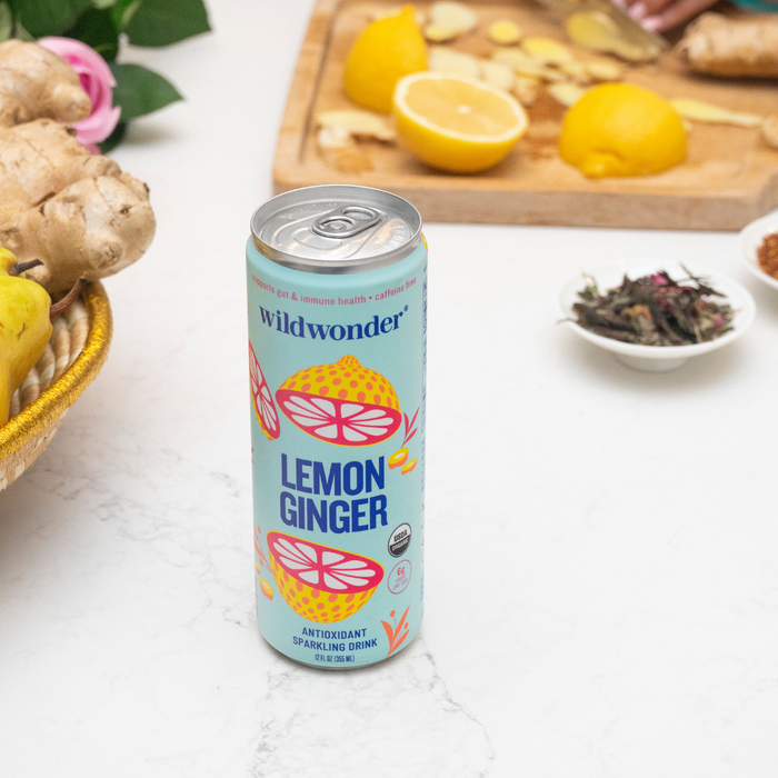 Lemon Ginger Sparkling Antioxidant Drink