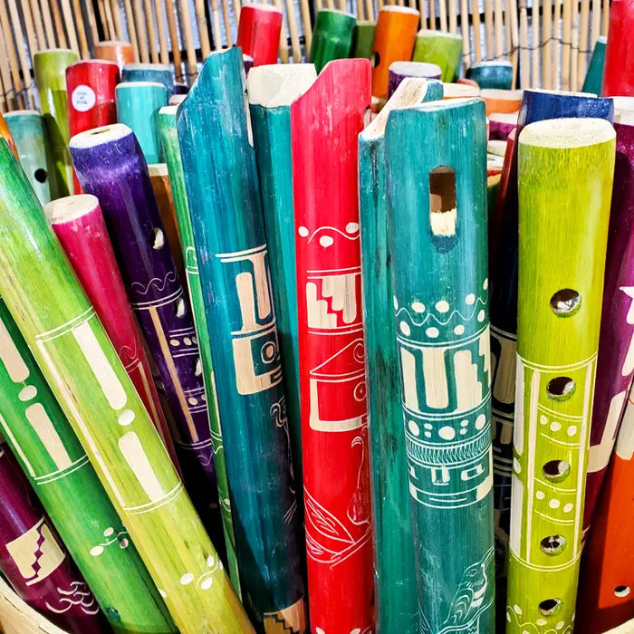 Large Colored Bamboo Flute