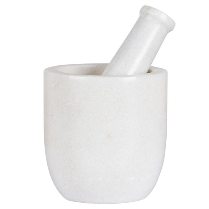 Smooth White Marble Mortar & Pestle