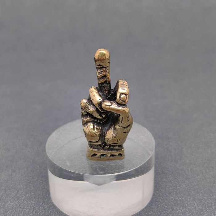 Brass Middle Finger Desktop Decoration