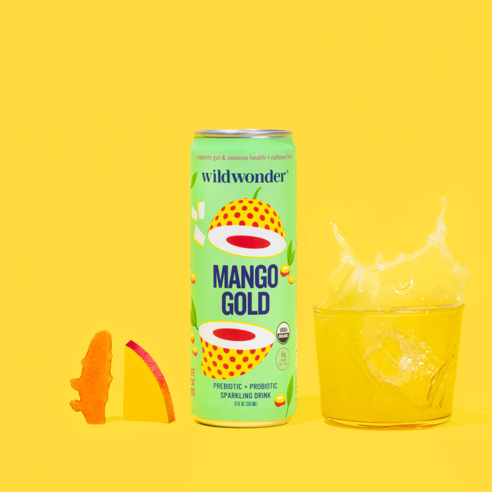 Mango Gold Sparkling Prebiotic + Probiotic Drink