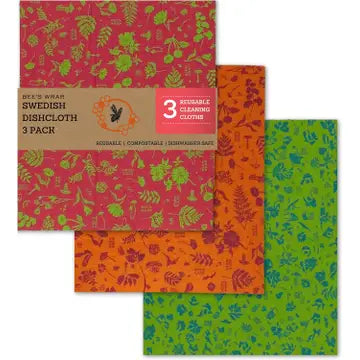 Swedish Beeswax Dish Cloth - 3pk