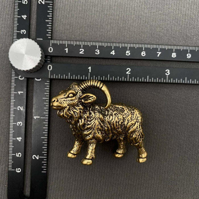 Brass Bighorn Sheep Desktop Decoration