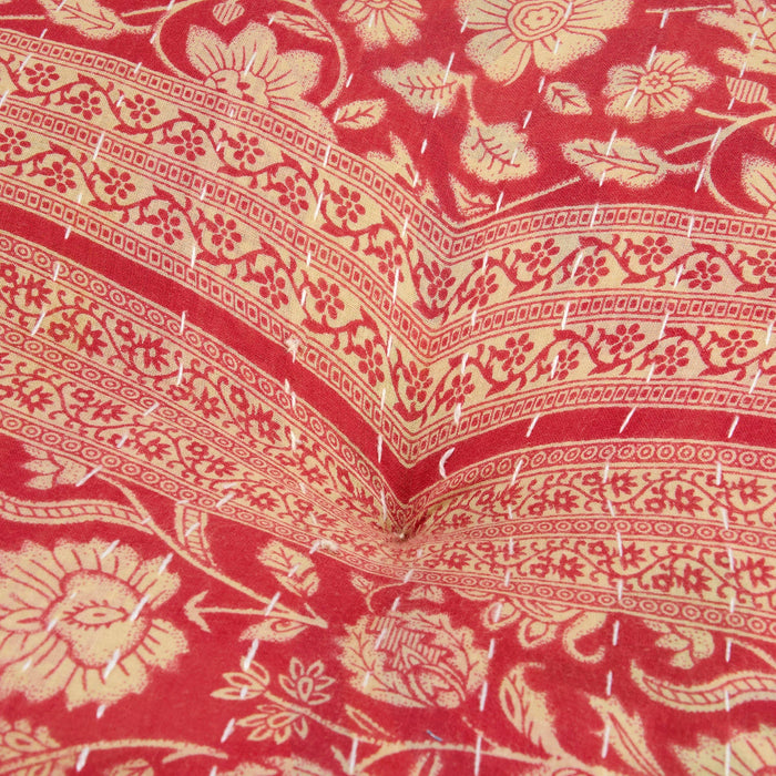 Round Kantha Floor Pillow