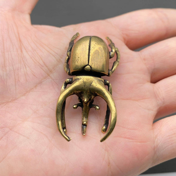 Brass Rhinoceros Beetle Desktop Decoration