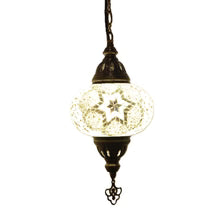 Turkish 7" Pressed Mosaic Shade Single Chain Hanging Light
