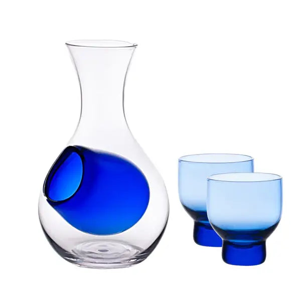 12 oz Glass Sake Bottle, ice pocket & 2 cups