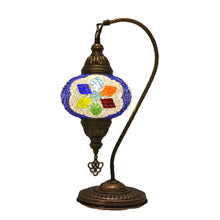 Turkish 7" Pressed Mosaic Shade, Round Base Gooseneck Table Lamp