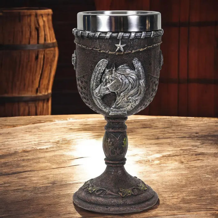 Western Horseshoe Wine Goblet