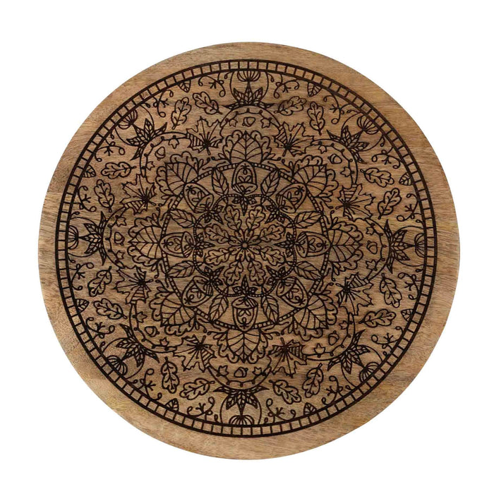 12" Mandala Wooden Lazy Susan