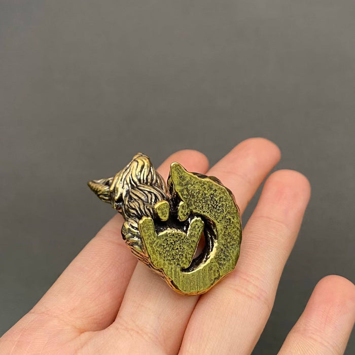 Brass Little Fox Desktop Decoration