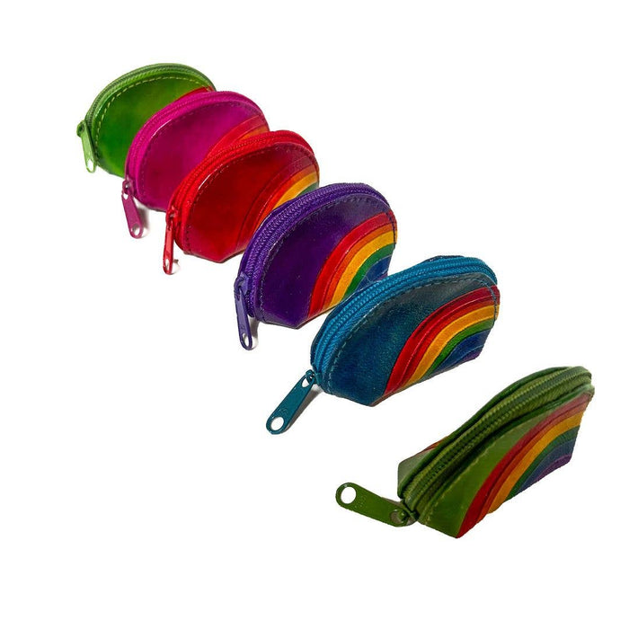 Rainbow Mini Leather Coin Purse
