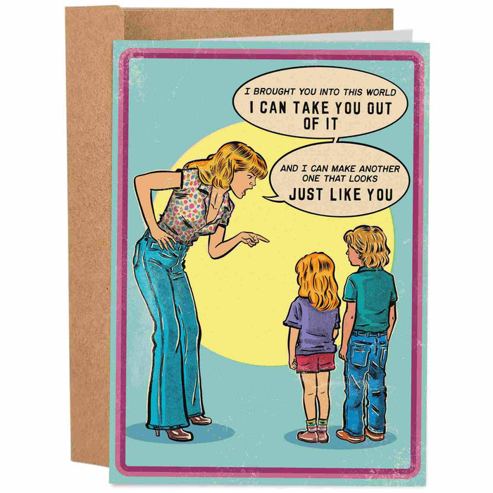 Mother Scolding Kids | Vintage Funny Mother's Day Card