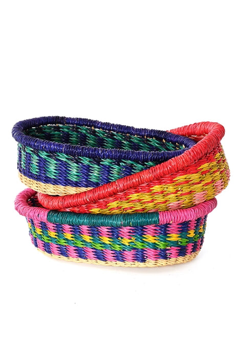 Assorted Colorful Bolga Bread Baskets
