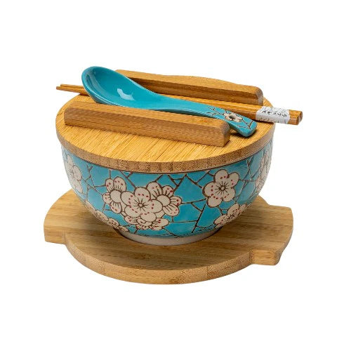 30 oz Bowl w Chopsticks, Spoon, Lid and Trivet