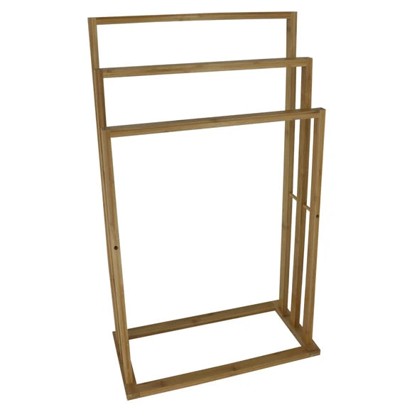 Three Level Wood Standing Towel Drying Rack