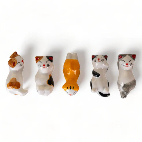 5 Piece Chopsticks & Porcelain Chopsticks Rest Gift Set