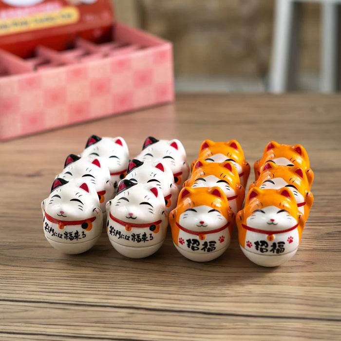 Maneki Neko Lucky Cat Roly Poly Tumbler Figurine